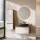 Ensemble de meubles de salle de bains ARISA avec armoire haute blanche – Avec miroir Nova à LED et lavabo à poser en céramique noire de 60 cm