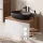 Ensemble de meubles de salle de bains ARISA avec armoire haute blanche – Avec miroir Nova à LED et lavabo à poser en céramique noire de 60 cm