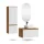 Ensemble de meubles de salle de bains ARISA avec armoire haute blanche - Avec miroir à LED et lavabo à poser en céramique blanche de 42 cm