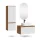 Ensemble de meubles de salle de bains ARISA avec armoire haute blanche - Avec miroir à LED et lavabo à poser en céramique blanche de 55 cm