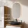Ensemble de meubles de salle de bains ARISA avec armoire haute blanche - Avec miroir à LED et lavabo à poser en céramique noire de 60 cm