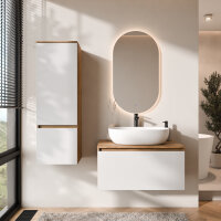 ARISA Badmöbel Set inkl. Hochschrank in Weiß -...