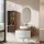 Ensemble de meubles de salle de bains ARISA avec armoire haute blanche - Avec miroir à LED et lavabo à poser en céramique blanche de 60 cm
