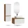 Ensemble de meubles de salle de bains ARISA avec armoire haute blanche - Avec miroir à LED et lavabo à poser en céramique blanche de 60 cm