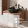 ARISA Badmöbel Set inkl. Hochschrank in Weiß Geriffelt - Mit Spiegelschrank "ARIA" und schwarzem Keramik-Aufsatzwaschbecken 42 cm