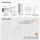 Set di mobili da bagno ARISA con mobile alto bianco scanalato - Con armadio a specchio "ARIA" e lavabo da appoggio in ceramica bianca da 60 cm