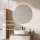 Ensemble de meubles de salle de bains ARISA avec armoire haute en blanc strié – Avec miroir LED Nova et lavabo à poser en céramique blanche de 55 cm