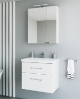 Badmöbel-Set mit Spiegelschrank 63cm (Weiß)