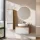 Ensemble de meubles de salle de bains ARISA avec armoire haute en blanc strié – Avec miroir LED Nova et lavabo à poser en céramique blanche de 60 cm