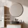 Ensemble de meubles de salle de bains ARISA avec armoire haute en blanc strié – Avec miroir LED Veluna et lavabo à poser en céramique noire de 55 cm
