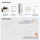 Ensemble de meubles de salle de bains ARISA avec armoire haute en blanc strié – Avec miroir LED Veluna et lavabo à poser en céramique blanche de 60 cm