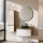 Ensemble de meubles de salle de bains ARISA avec armoire haute blanche – Avec miroir LED Veluna et lavabo à poser en céramique noire de 42 cm