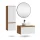 Ensemble de meubles de salle de bains ARISA avec armoire haute blanche – Avec miroir LED Veluna et lavabo à poser en céramique blanche de 42 cm