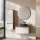 Ensemble de meubles de salle de bains ARISA avec armoire haute blanche – Avec miroir LED Veluna et lavabo à poser en céramique noire de 55 cm