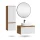 Ensemble de meubles de salle de bains ARISA avec armoire haute blanche – Avec miroir LED Veluna et lavabo à poser en céramique blanche de 55 cm
