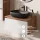Ensemble de meubles de salle de bains ARISA avec armoire haute blanche – Avec miroir LED Veluna et lavabo à poser en céramique noire de 60 cm