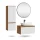 Ensemble de meubles de salle de bains ARISA avec armoire haute blanche – Avec miroir LED Veluna et lavabo à poser en céramique blanche de 60 cm