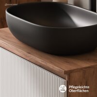 ARISA Waschtisch 80 cm Weiß Geriffelt mit...