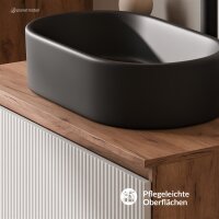 ARISA Waschtisch 80 cm Weiß Geriffelt mit...