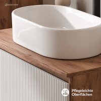 ARISA Waschtisch 80 cm Weiß Geriffelt mit...