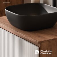 ARISA Waschtisch 80 cm Weiß Geriffelt mit...