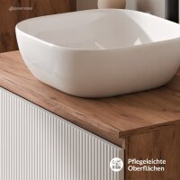 ARISA Waschtisch 80 cm Weiß Geriffelt mit...