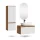 Set di mobili da bagno ARISA con armadio alto incluso - Con specchio a LED e lavabo da appoggio in ceramica