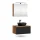 Ensemble de meubles de salle de bains ARISA en noir - Avec armoire de toilette « ARIA » et lavabo à poser en céramique noir de 42 cm