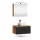 Ensemble de meubles de salle de bains ARISA en noir - Avec armoire de toilette « ARIA » et lavabo à poser en céramique blanche de 42 cm