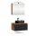 Ensemble de meubles de salle de bains ARISA en noir - Avec armoire de toilette « ARIA » et lavabo à poser en céramique noir de 55 cm
