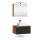 Ensemble de meubles de salle de bains ARISA en noir - Avec armoire de toilette « ARIA » et lavabo à poser en céramique blanche de 55 cm
