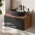 Ensemble de meubles de salle de bains ARISA noir strié - Avec armoire de toilette « ARIA » et lavabo à poser en céramique noir de 55 cm