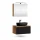 Ensemble de meubles de salle de bains ARISA noir strié - Avec armoire de toilette « ARIA » et lavabo à poser en céramique noir de 60 cm