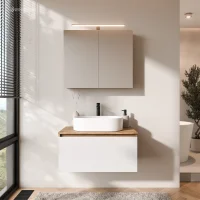 Ensemble de meubles de salle de bains ARISA en blanc -...