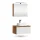 Ensemble de meubles de salle de bains ARISA en blanc - Avec armoire de toilette « ARIA » et lavabo à poser en céramique blanche de 55 cm