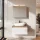 Ensemble de meubles de salle de bains ARISA en blanc - Avec armoire de toilette « ARIA » et lavabo à poser en céramique blanche de 60 cm