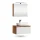 Ensemble de meubles de salle de bains ARISA en blanc - Avec armoire de toilette « ARIA » et lavabo à poser en céramique blanche de 60 cm