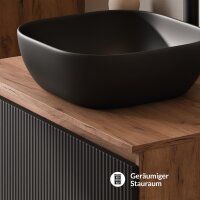 ARISA Badmöbel Set Schwarz Geriffelt – Mit...