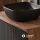 ARISA Bathroom Furniture Set, Black Ribbed – With Veluna LED Mirror and Black Ceramic Countertop Sink (42 cm)