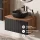 ARISA Bathroom Furniture Set, Black Ribbed – With Veluna LED Mirror and Black Ceramic Countertop Sink (42 cm)