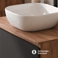 ARISA Badmöbel Set Schwarz Geriffelt – Mit...