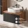 ARISA Bathroom Furniture Set, Black Ribbed – With Veluna LED Mirror and White Ceramic Countertop Sink (55 cm)