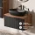 ARISA Bathroom Furniture Set, Black Ribbed – With Veluna LED Mirror and White Ceramic Countertop Sink (60 cm)