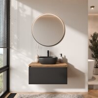 ARISA Badmöbel Set Schwarz – Mit Veluna LED...