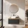 ARISA Bathroom Furniture Set in Black – With Veluna LED Mirror and White Ceramic Countertop Sink (42 cm)