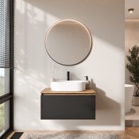 ARISA Badmöbel Set Schwarz – Mit Veluna LED...