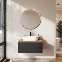 Ensemble de meubles de salle de bains ARISA noir –...