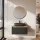 ARISA Bathroom Furniture Set, White Ribbed – With Veluna LED Mirror and White Ceramic Countertop Sink (60 cm)