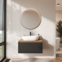 ARISA Badmöbel Set Schwarz – Mit Veluna LED...