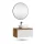 ARISA Bathroom Furniture Set, White Ribbed – With Veluna LED Mirror and White Ceramic Countertop Sink (42 cm)